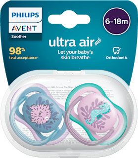 Silikonski dudi Ultra Air, 6-18m, z motivom ribe napihovalke in morskega konjička PHILIPS AVENT