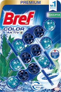 Zawieszka do toalet Premium Color Aktiv+ Eukaliptus, 3x50 g Bref