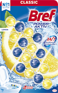 WC blok Power Aktiv s vůní citronu 4x50 g Bref