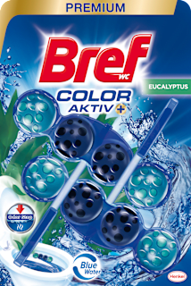 Tuhý WC blok Premium Color Aktiv+ Eucalyptus Bref