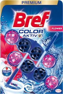 Tuhý WC blok Premium Color Aktiv+ Flower Bref