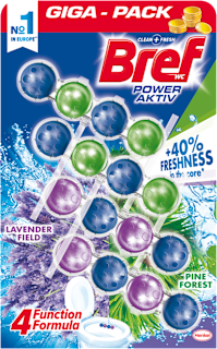 Power Active osvježivač WC šolje - lavanda i bor 4x50g Bref