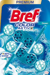 Tuhý WC blok Premium Color Aktiv+ Ocean Bref