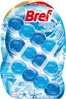 Ароматизатор за тоалетна Brilliant Gel, Arctic Ocean, 3X42g Bref