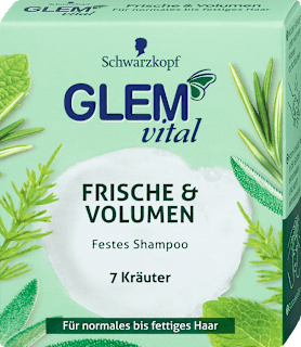 2in1 Frische & Volumen Festes Shampoo 7 Kräuter Schwarzkopf GLEM vital