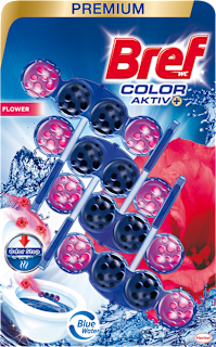 Tuhý WC blok Premium Color Aktiv+ Flower Bref