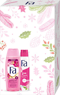 Козметичен комплект душ гел Magic Oil, 250ml + Део спрей Pink Passion, 150ml Fa