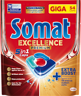 Таблетки за съдомиялна машина Excellence Premium 5в1, 54 броя Somat