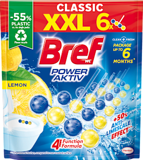 Tuhý WC blok Classic Power Aktiv Lemon XXL Bref