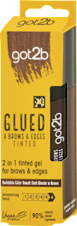 Maskara na obočie a baby vlásky Glued4Brows & Edges 2 v 1, tmavá blond - hnedá got2b