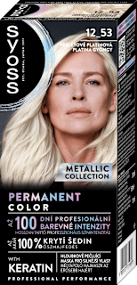Farba na vlasy Metallic Collection Permanent Color - 12-53 perleťovo platinový syoss