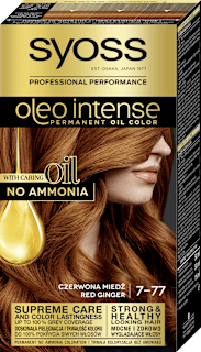 Farba do włosów 7-77 Red Ginger Syoss Oleo Intense