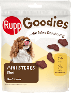 Hundeleckerli Goodies Mini Steaks Rind Rupp