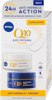 Q10 Anti-Wrinkle Power + Firming duopack dnevna i noćna krema, ZF 15, 2x50ml NIVEA