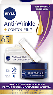 Nivea set antirid cremă de zi + cremă de noapte 65+ NIVEA