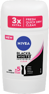 BLACK&WHITE INVISIBLE CLEAR 48h dezodorans stik NIVEA