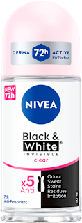 Antiperspirant roll-on Black & White Invisible Clear  NIVEA