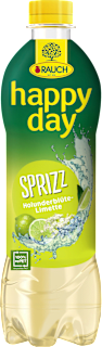 Erfrischungsgetränk Holunderblüte-Limette Sprizz RAUCH happy day