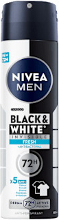 Black & White Fresh + Antibacterial dezodorans u spreju NIVEA MEN