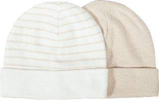Babyhaube beige, weiß im Duo-Pack Accessories