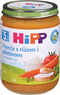 BIO kašica za bebe - povrće s rižom i piletinom, 5+ mj. HiPP