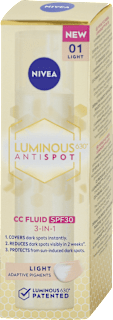 CC fluid proti pigmentovým škvrnám Luminous 630° Antispot 3v1 s OF 30 - Light NIVEA