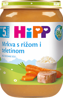 EKO kašica za bebe – mrkva, riža i teletina, 5 + mj. HiPP