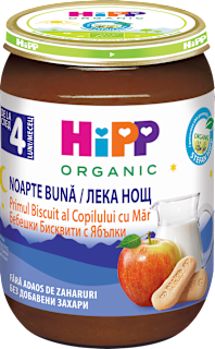Био млечна каша с бебешки бисквити и ябълки HiPP