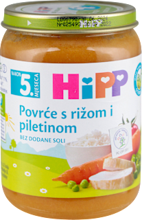 BIO kašica za bebe - povrće sa pirinčem i piletinom, nakon 5. meseca HiPP