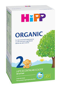 Organic formulă lapte praf de continuare numărul 2, 6+ luni HiPP