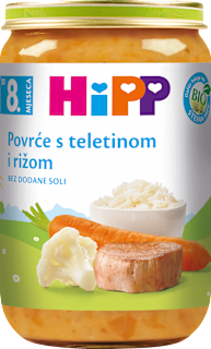 EKO kašica – povrće, riža i teletina. 8 + mj. HiPP
