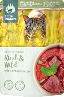 Nassfutter Katze mit Rind, Wild & Katzenminze Pure Nature