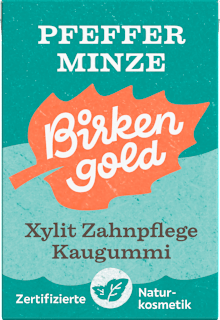 Kaugummi Natur Zahnpflege Pfefferminze Birkengold