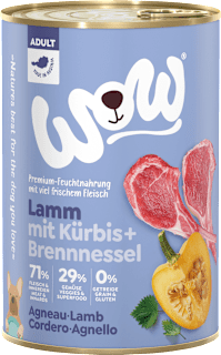 Krmivo pre psy s jahňacím mäsom WOW