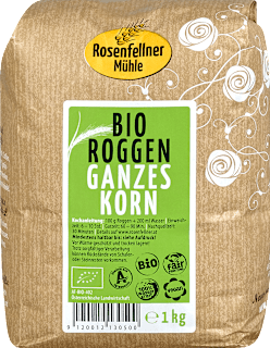 Getreide Roggen Bio ganzes Korn Rosenfellner Mühle