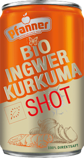 BIO INGWER CURCUMA SHOT organski napitak od soka pomorandže, đumbira, limuna i kurkume Pfanner