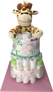 Windeltorte groß Giraffe rosa Brandnation