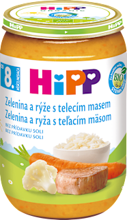 BIO příkrm Zelenina a rýže s telecím masem HiPP