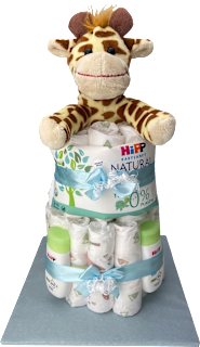 Windeltorte groß Giraffe blau Brandnation