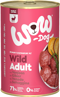 Nassfutter Hund mit Wild, Seealge & Süßkartoffel, Adult WOW