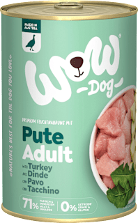 Nassfutter Hund mit Pute & Zucchini, Adult WOW