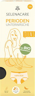 Periodenunterwäsche Teens Hipster schwarz, Gr. 152 SELENACARE