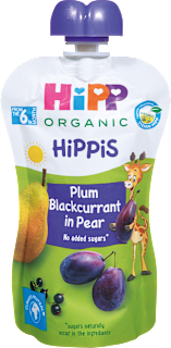 Hippis bio sadni žepek hruška-sliva-črni ribez, od 6. meseca HiPP
