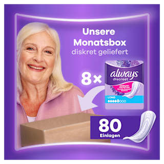 discreet Einlagen Inkontinenz Long Vorteilspack (8x10 St) always