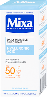 Nappali arckrém hyaluronsavval, protecting, spf50 Mixa