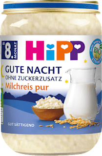Abendbrei Gute Nacht Milchreis pur ab dem 8. Monat HiPP