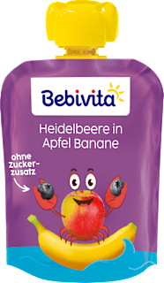 Quetschie Heidelbeere in Apfel Banane ab 1 Jahr (4x90 g) Bebivita