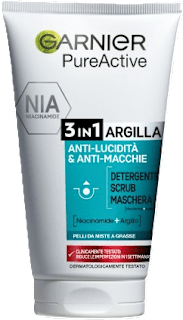 Detergente PureActive 3in1 anti-lucido e anti-macchie argilla e niacinamide GARNIER PureActive