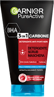 Detergente PureActive 3in1 anti-punti neri carbone e BHA GARNIER PureActive