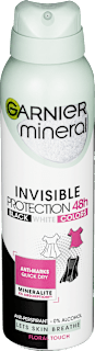 Minerálny antiperspirant v spreji Invisible Protection Black White Colors GARNIER mineral